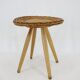 1970 Jan Kalous Beech an Rattan Side Table by ULUV,Czechoslovakia