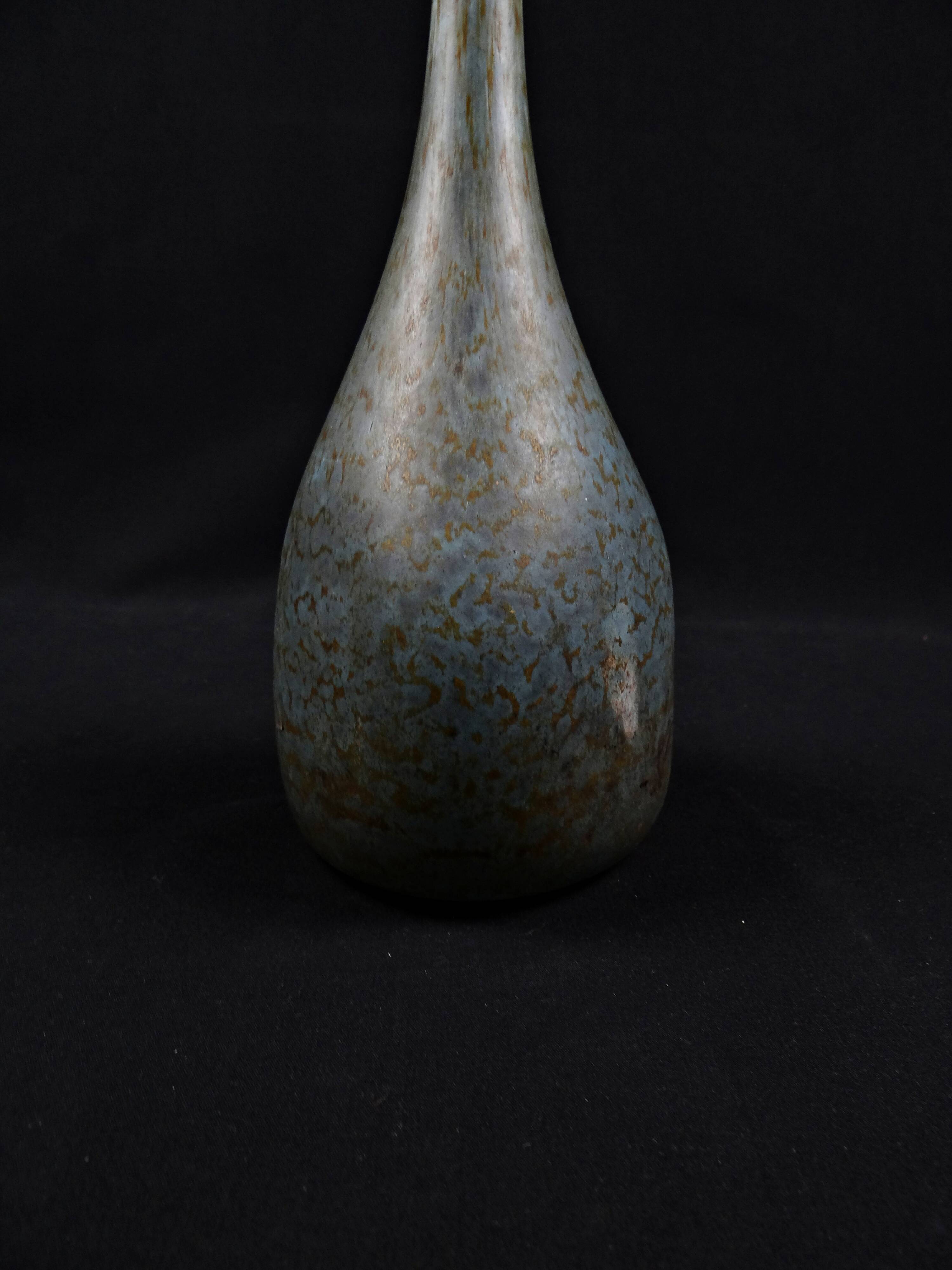 Grand vase Delatte Nancy verre multicouche signé effet marmoréen Art Déco