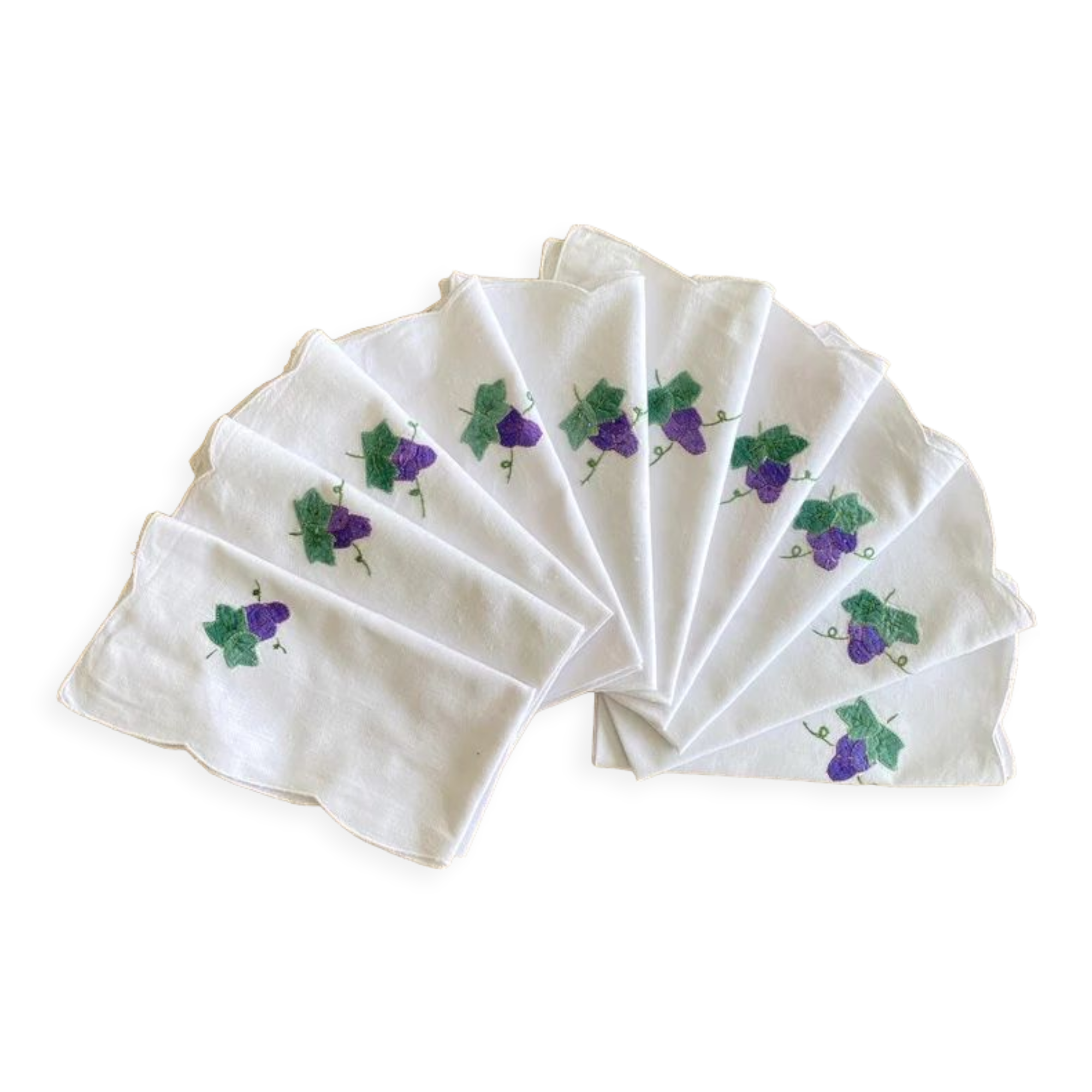 10 napkins 'les vendanges' cotton thread - 44x42 cm