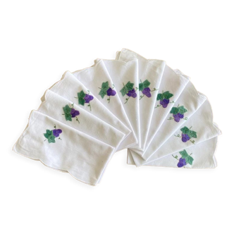 10 napkins 'the grape harvests' cotton threads - 44x42 cm