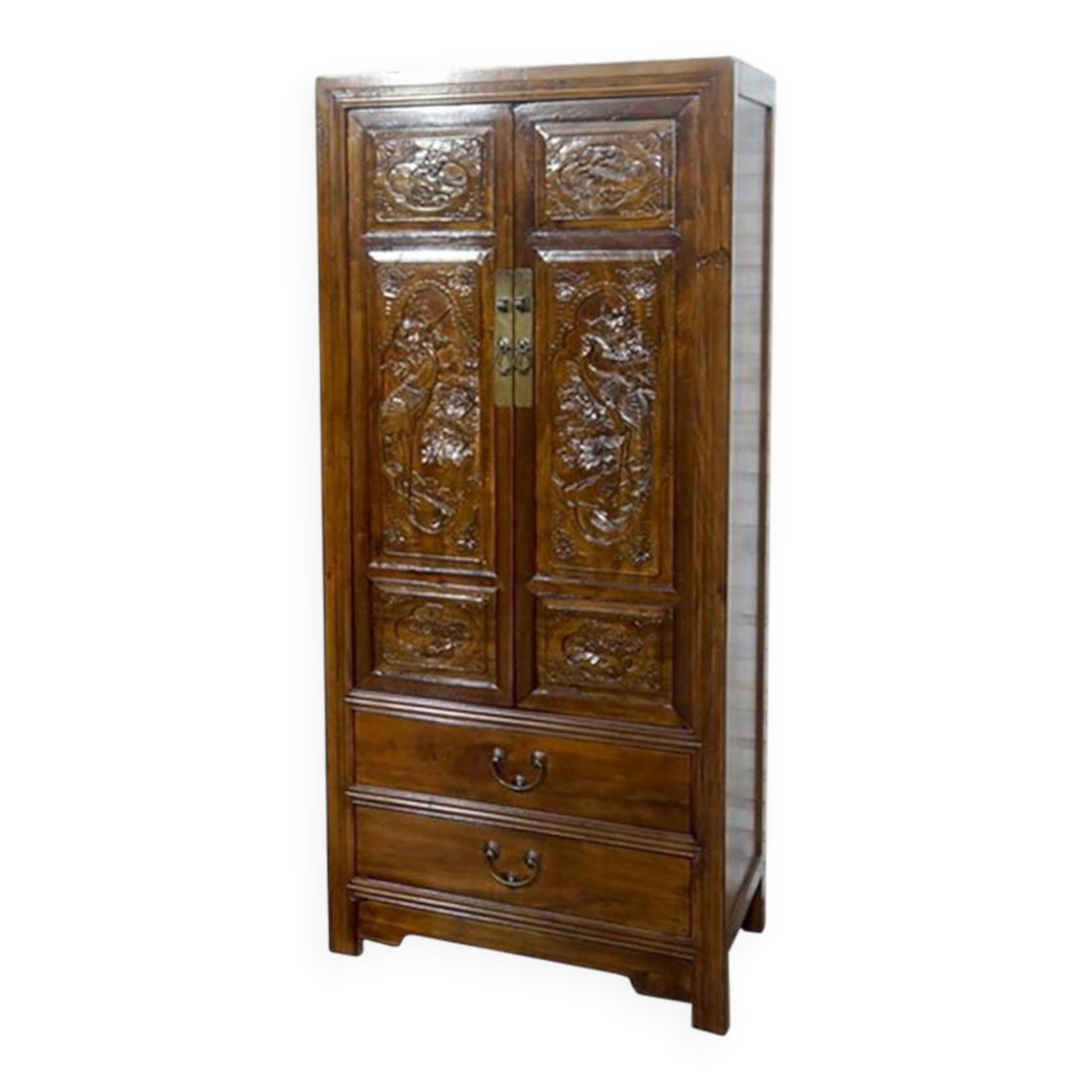 Vietnamese wardrobe with handcrafted carved doors.