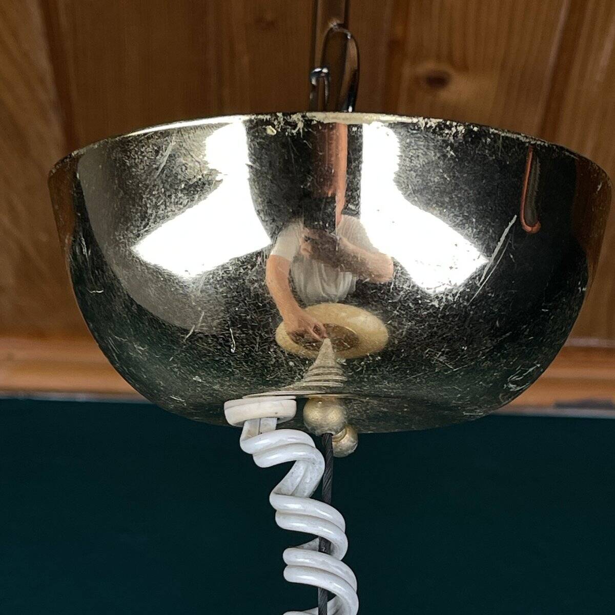 Large vintage Murano ball pendant lamp by Veart, Italy, 1970s.