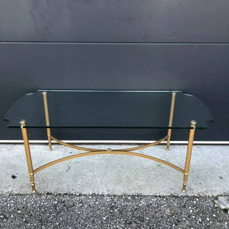 Vintage coffee table with glass top