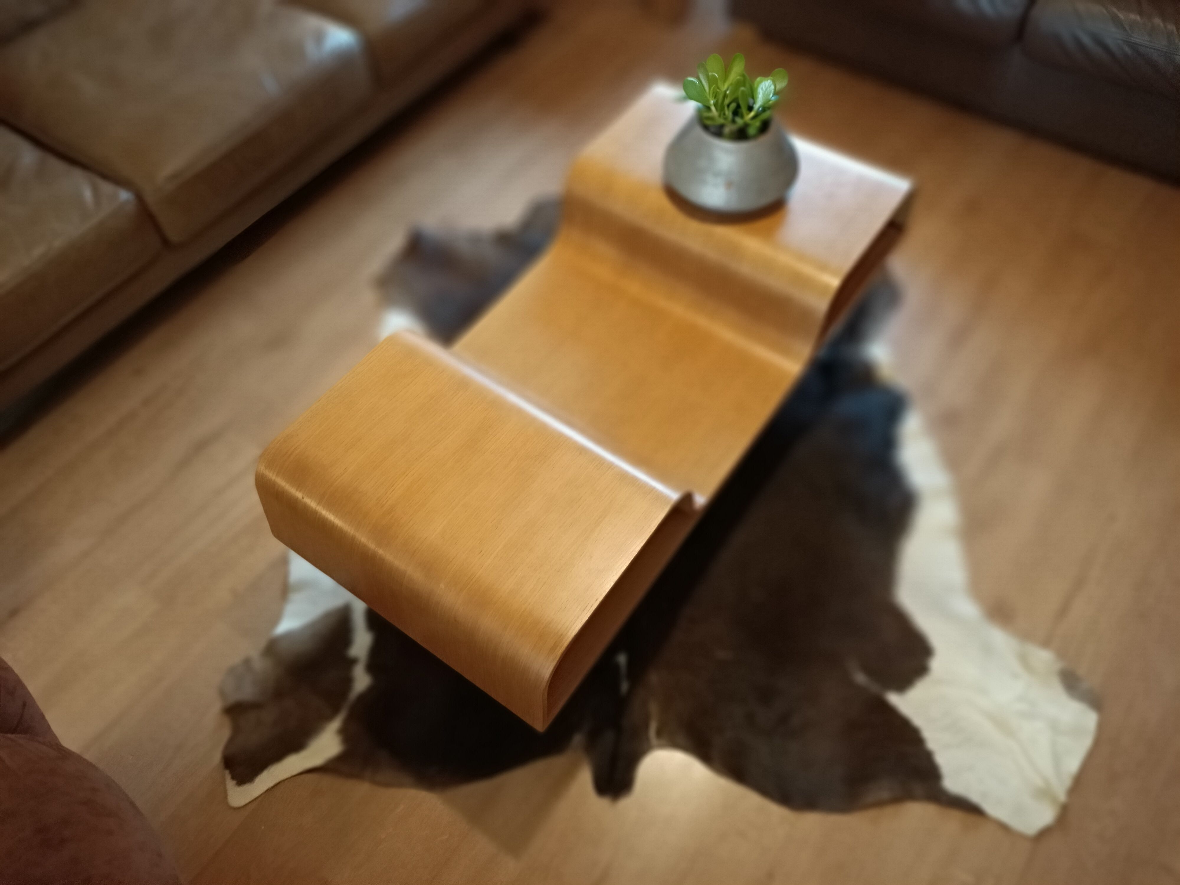 Vintage cow skin carpet, 140 cm x146 cm