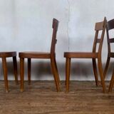 Set of 4 curved wood bistro chairs