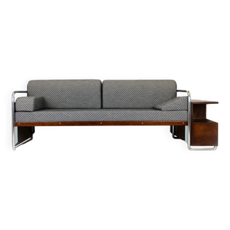 Restored Bauhaus Tubular Steel Sofa by Robert Slezak, 1930s