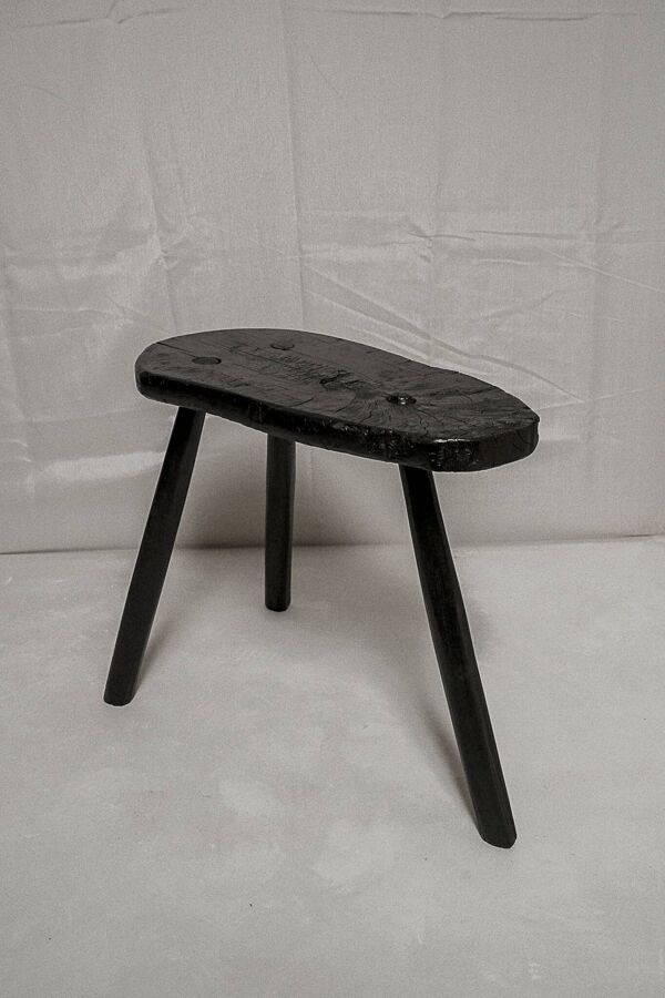 Tabouret de ferme Bois brulé