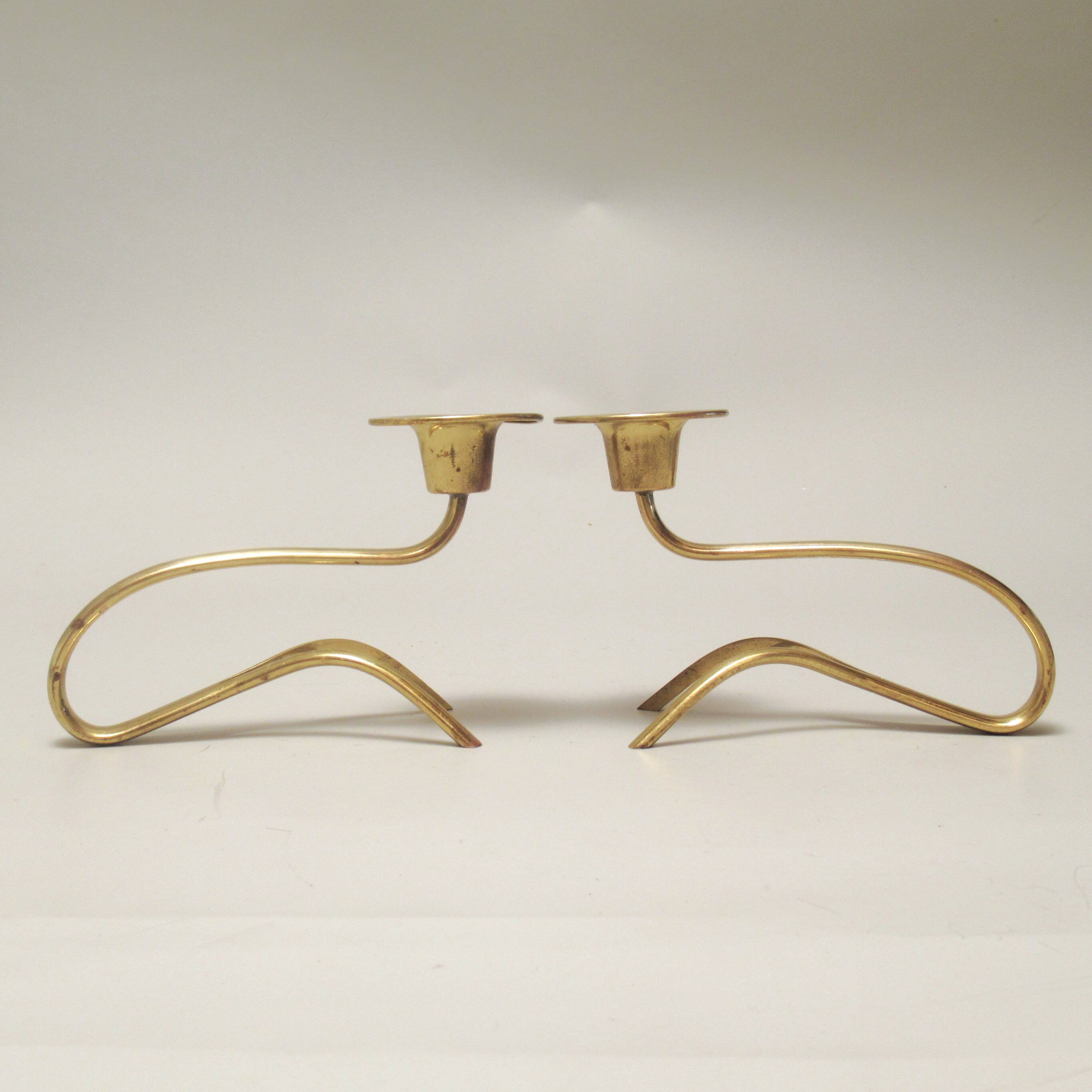 Pair of WMF brass candlesticks from the 1950s