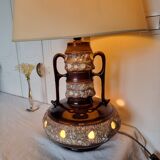 French ceramic lamp from the 70s with the "Fat Lava" technique and
