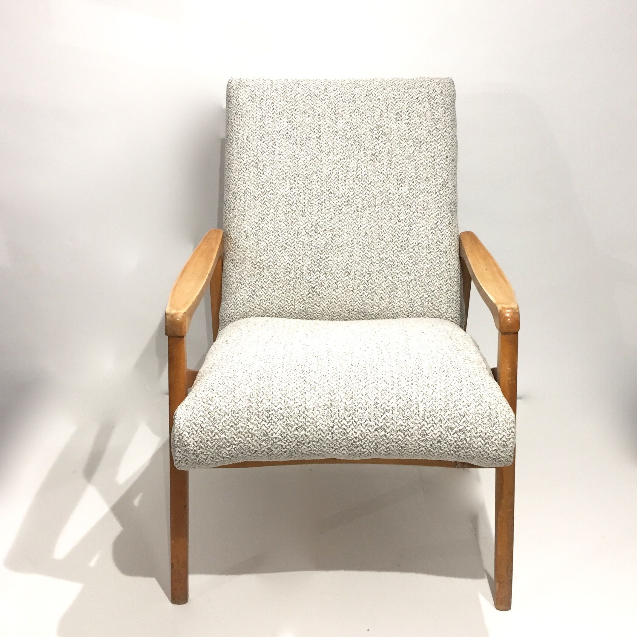 pair of 60s chairs retaped grey mottled