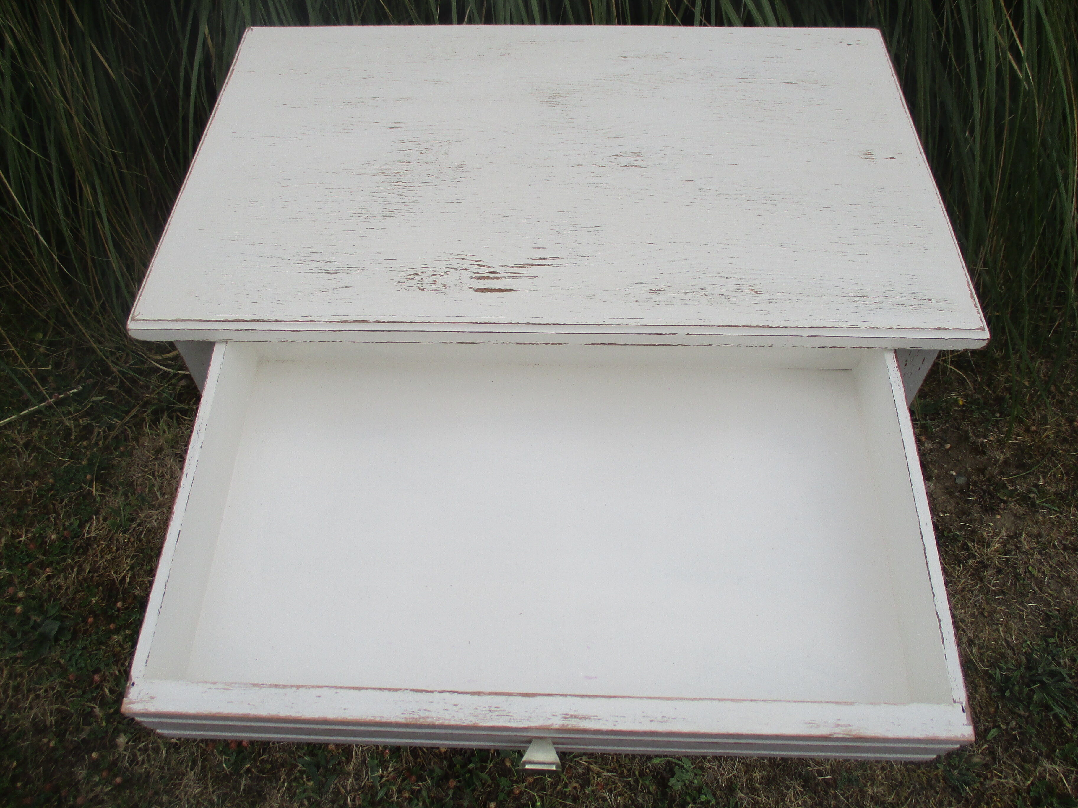 Side table 1900s restyled patinated gray