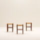 Set of 3 brutalist rush stools, French 70s.