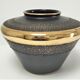 Black and gold ceramic vase west germany vintage design