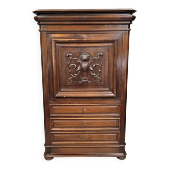 Renaissance style secretary in carved walnut circa 1850