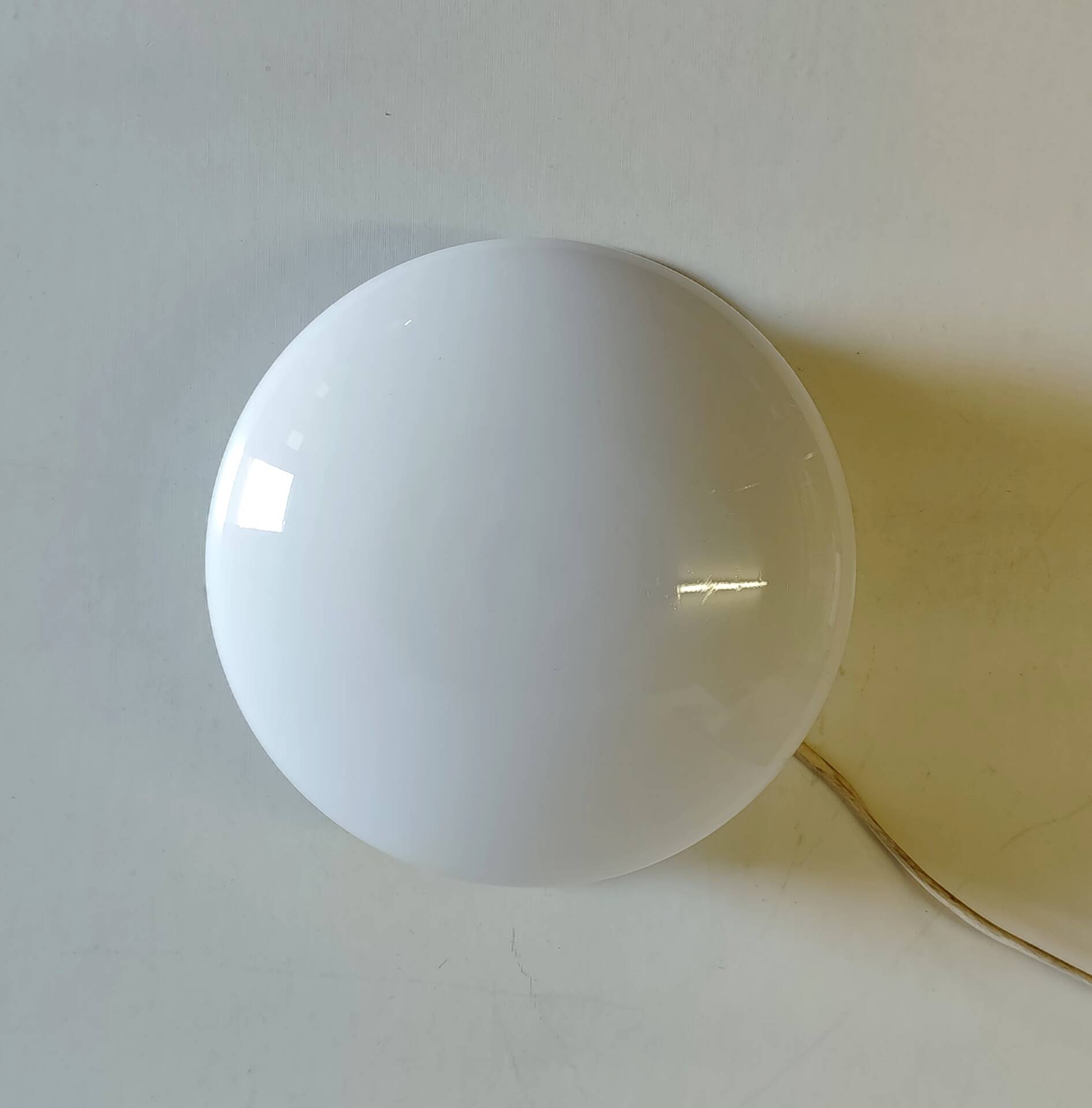 Bauhaus ceiling light or wall lamp with opaline globe and chrome metal - mid 20th century.