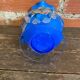 Vintage Murano Glass Vase Blue Flower Decor Blown Italy