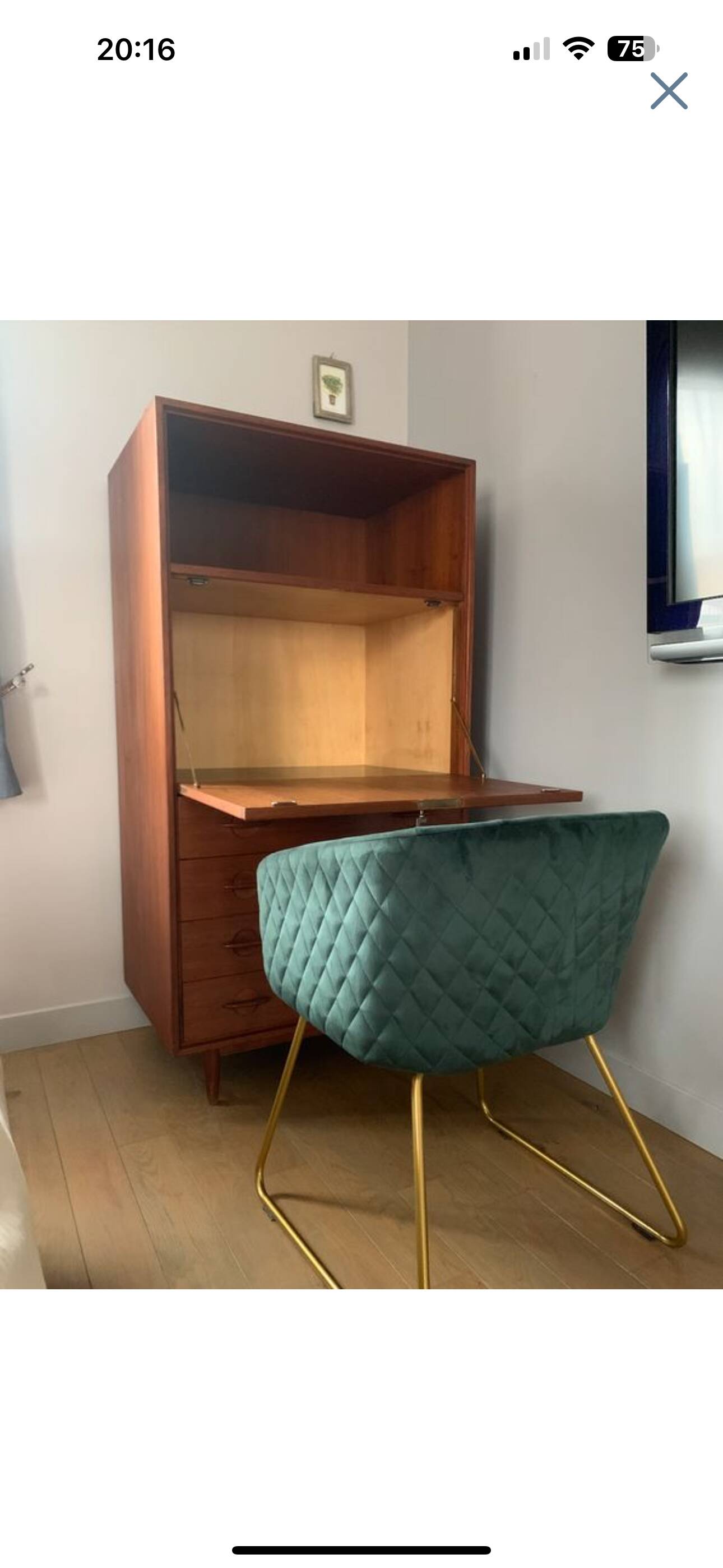 SwissTeak solid teak secretary from the 60s