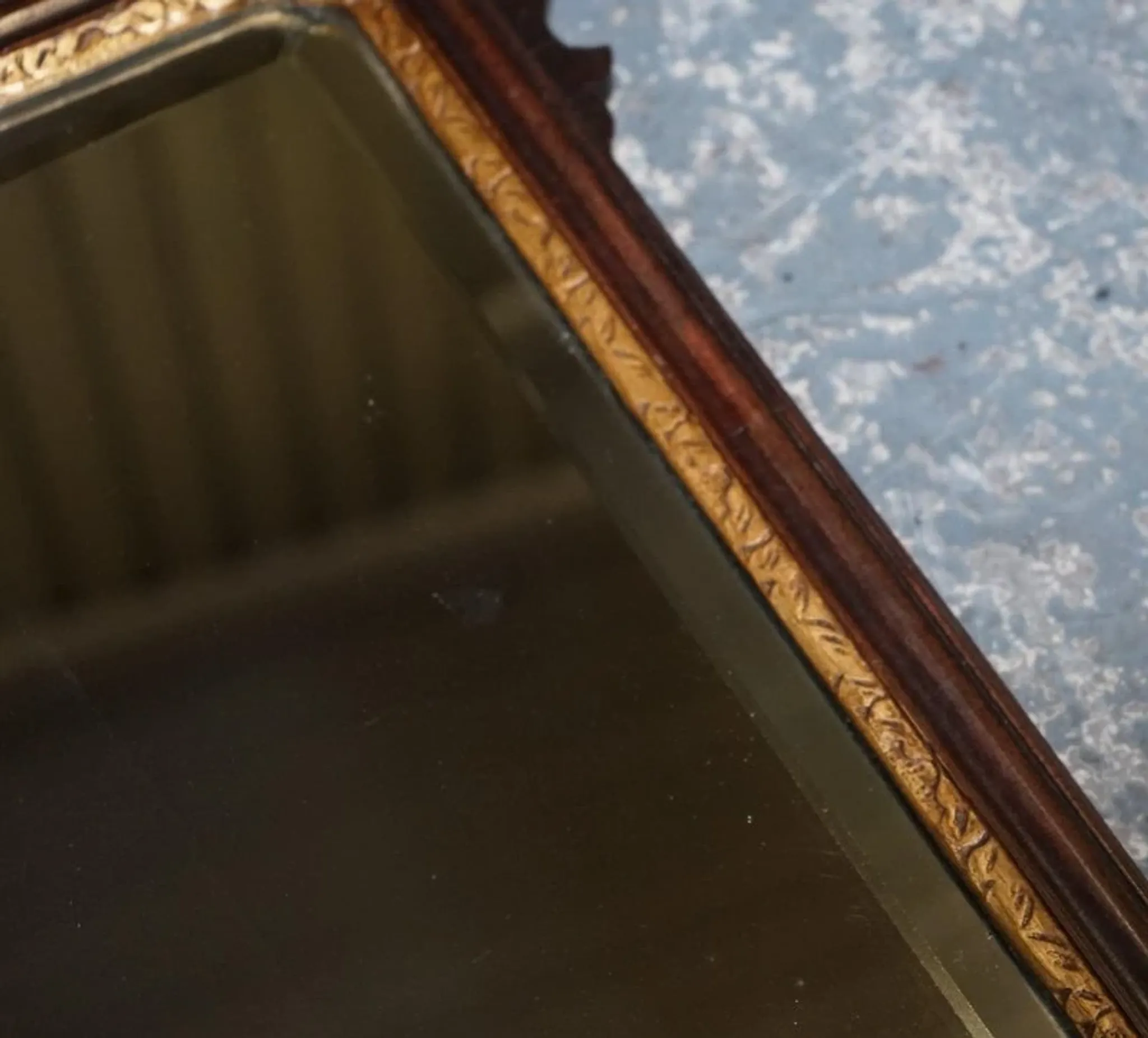Antique Chippendale Wall Mirror in Gilded Wood with Phoenix, 1760s