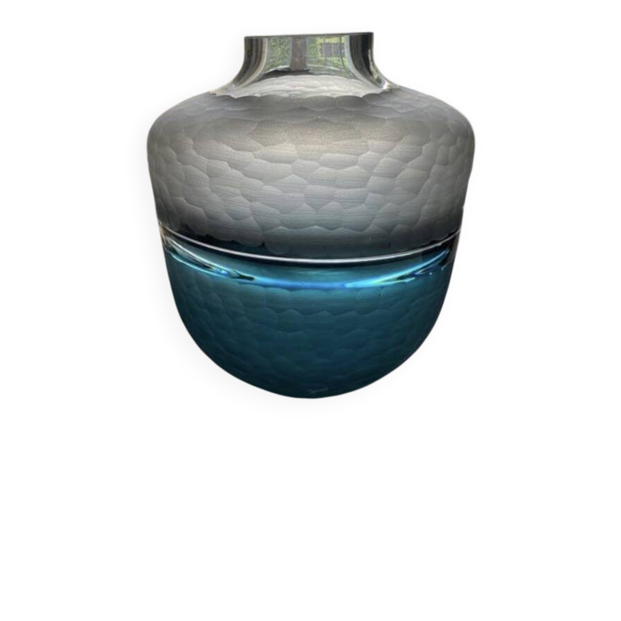 Vase style Lalique blue tones