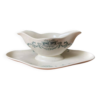 Old iron clay sauceboat