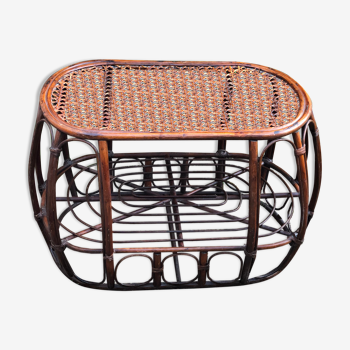 Rattan coffee table and vintage cannage