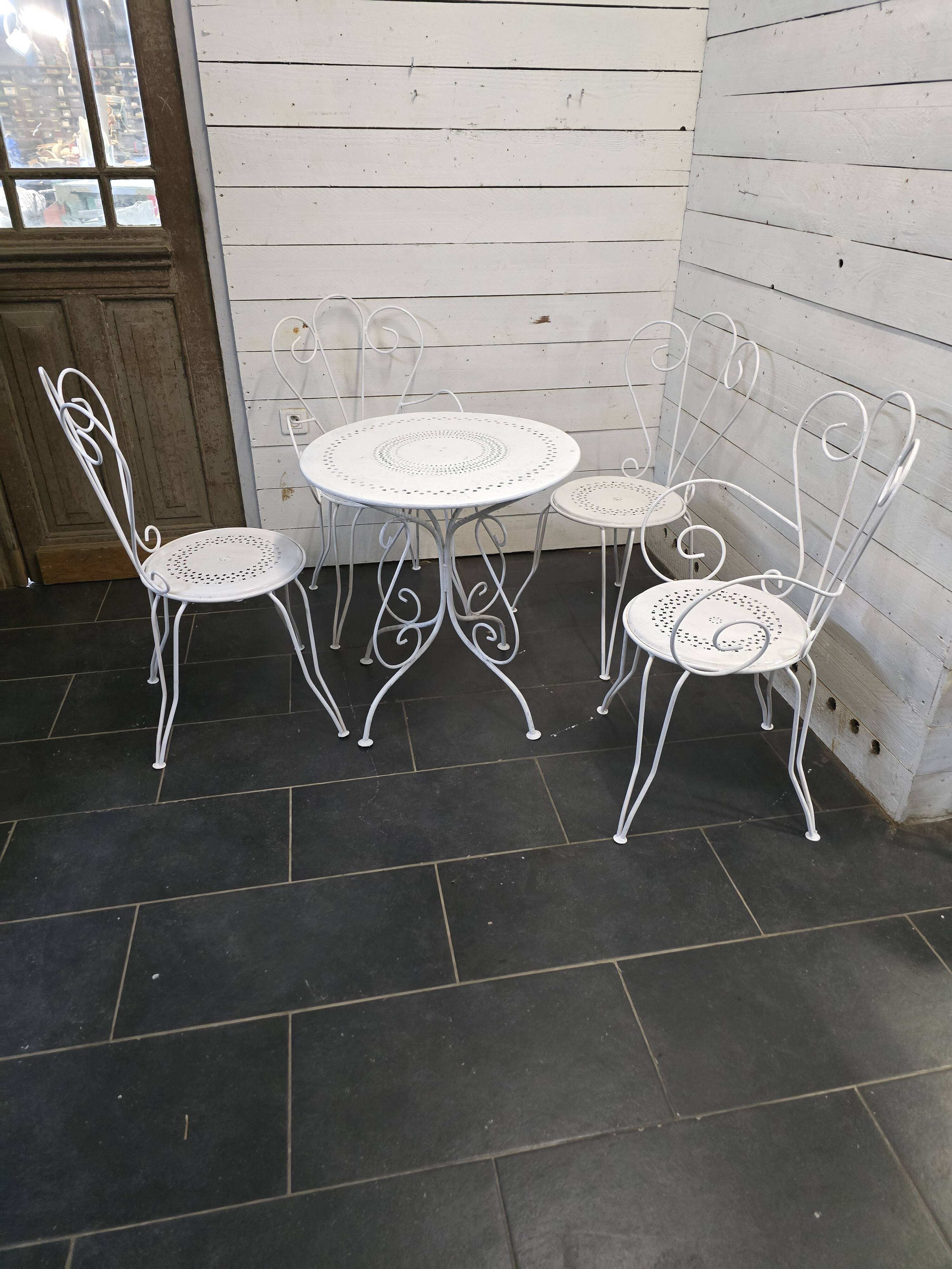 Old wrought iron garden furniture