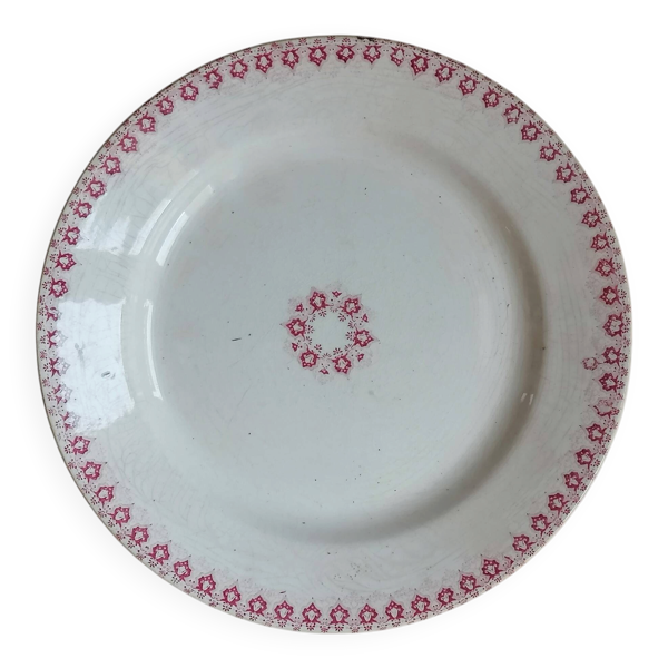 Plat de service terre de fer Hippolyte Boulenger & Cie Choisy-le-Roi