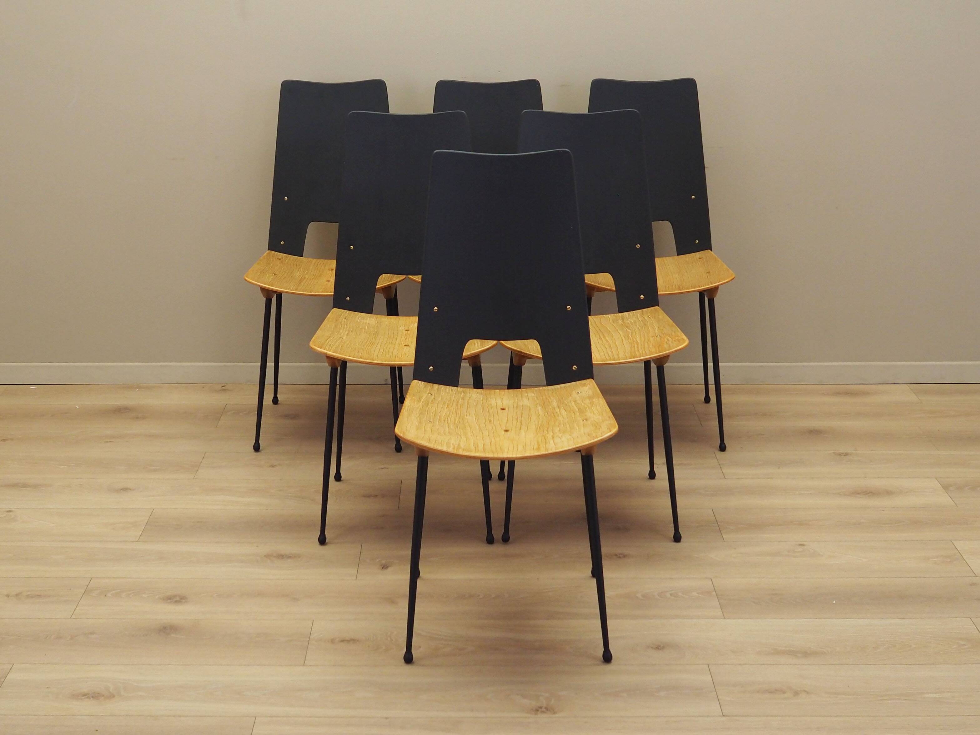 Set of six chairs, Italian design, 1950s, designer: Carlo Ratti, manufactur
