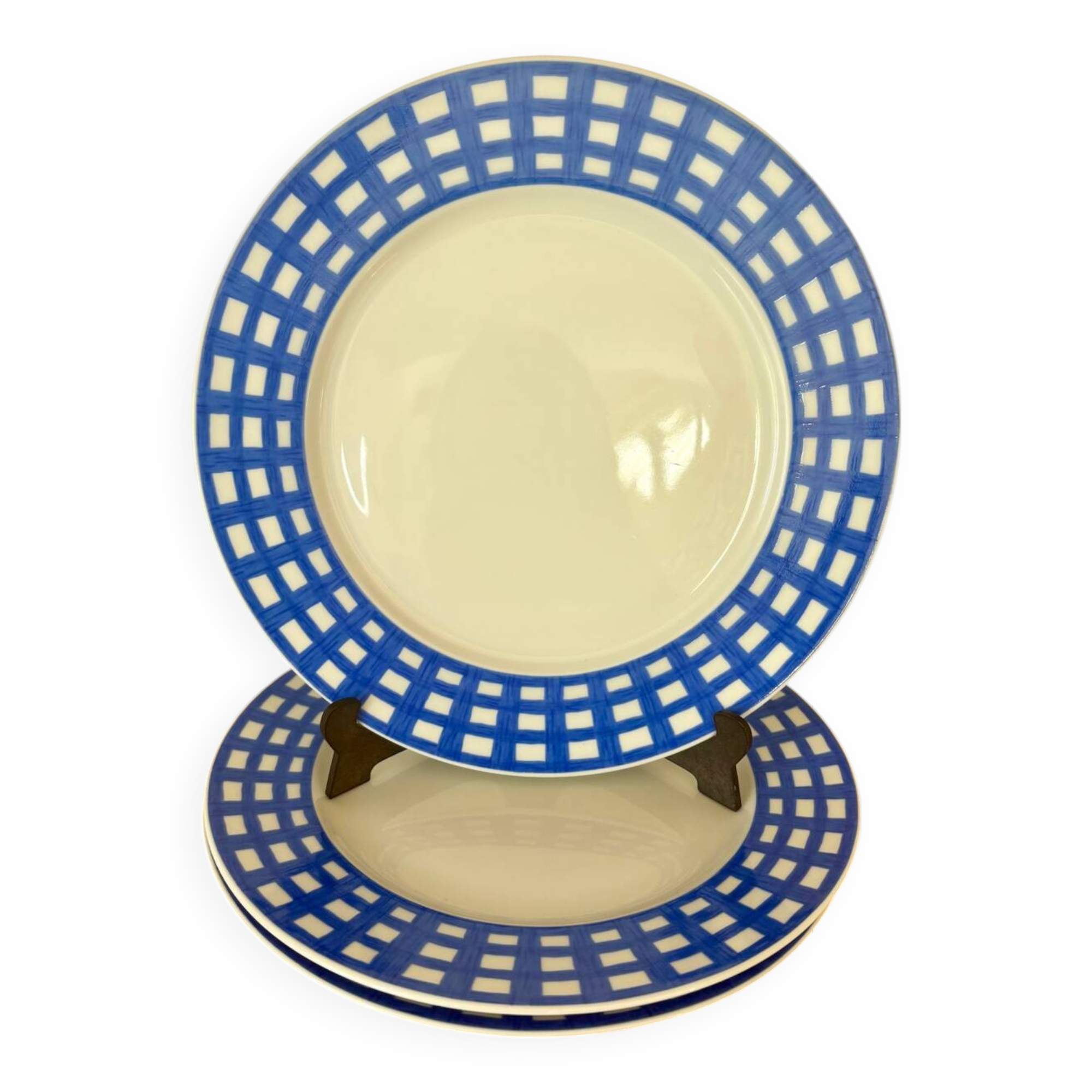 Lot de 3 assiettes à dessert Guy Degrenne Paréo bleu