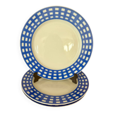 Lot de 3 assiettes à dessert Guy Degrenne Paréo bleu
