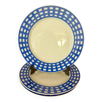 Lot de 3 assiettes à dessert Guy Degrenne Paréo bleu