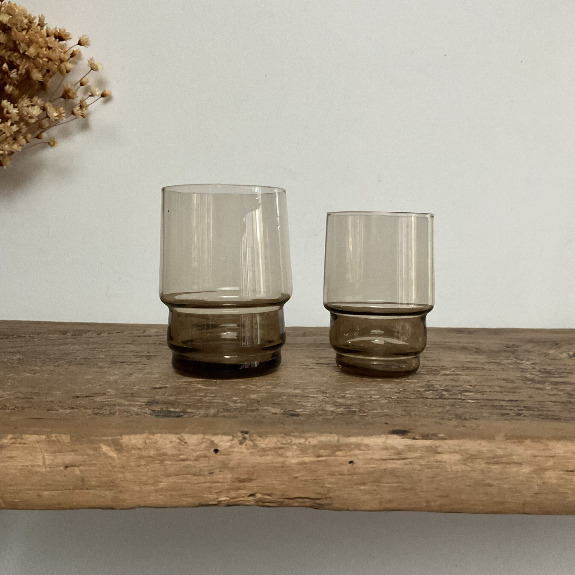 10 small vintage handmade glasses