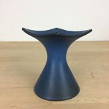 Modernist candle holder in blue ceramic