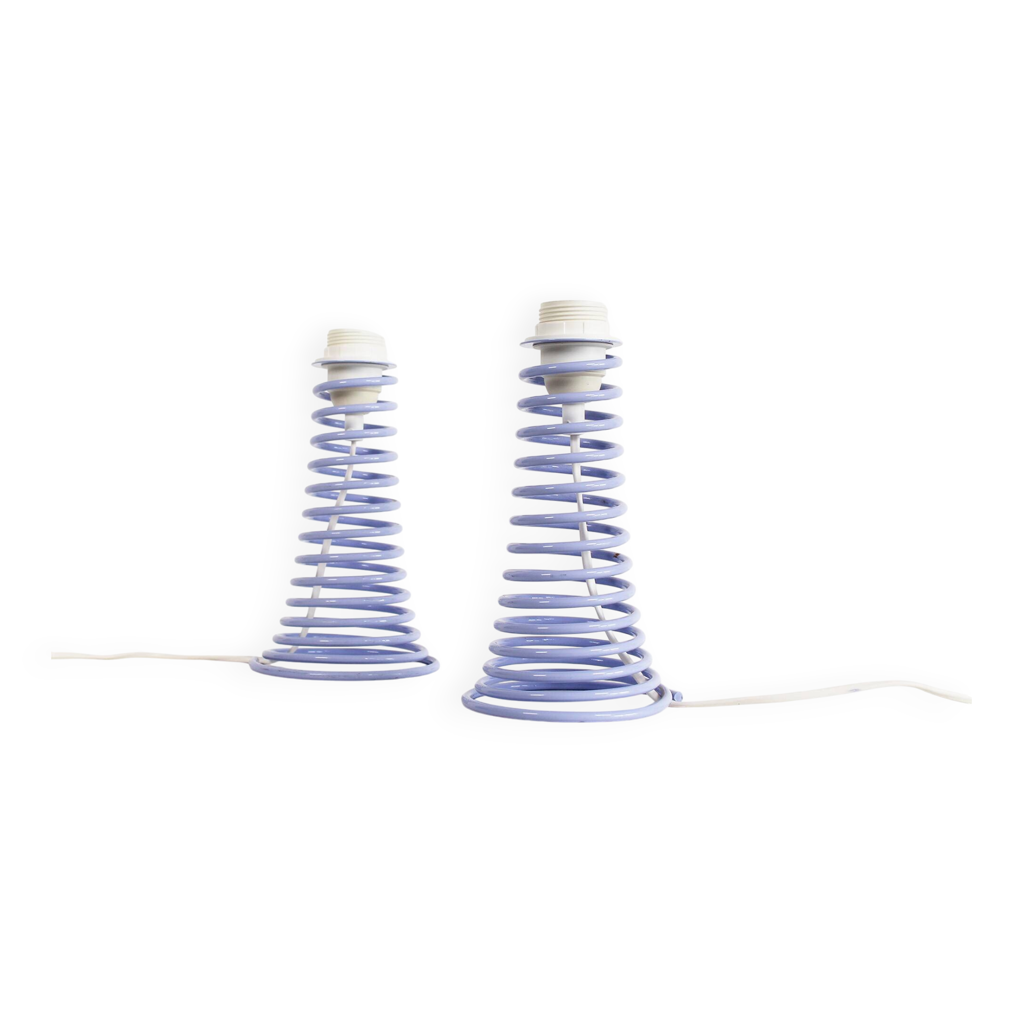 Playful set (2) of vintage 'spring' table lamps