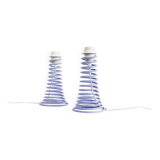 Playful set (2) of vintage 'spring' table lamps