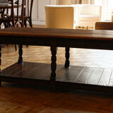Carved solid oak coffee table