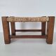 Marche pied / Tabouret en bois et paille