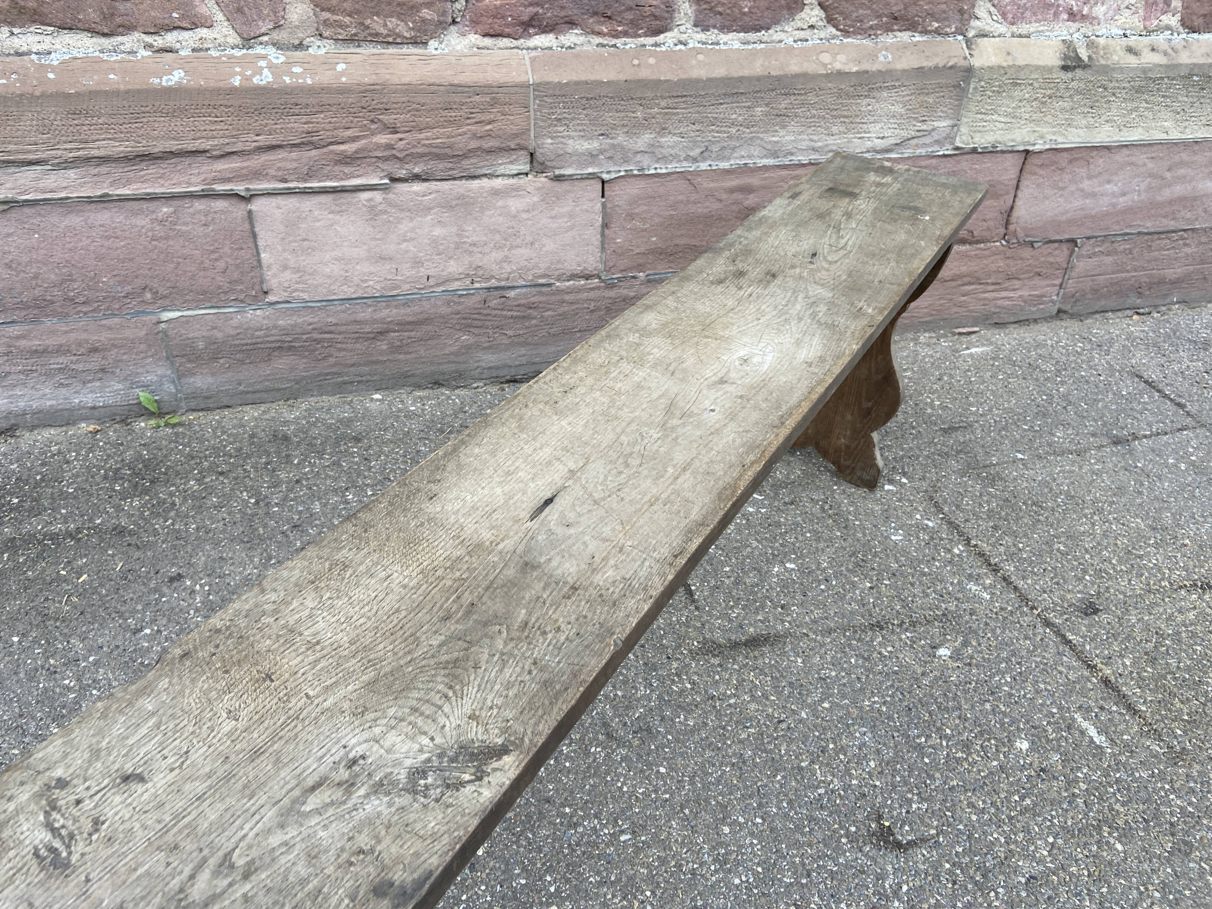 Rustic oak farm bench 1900s
