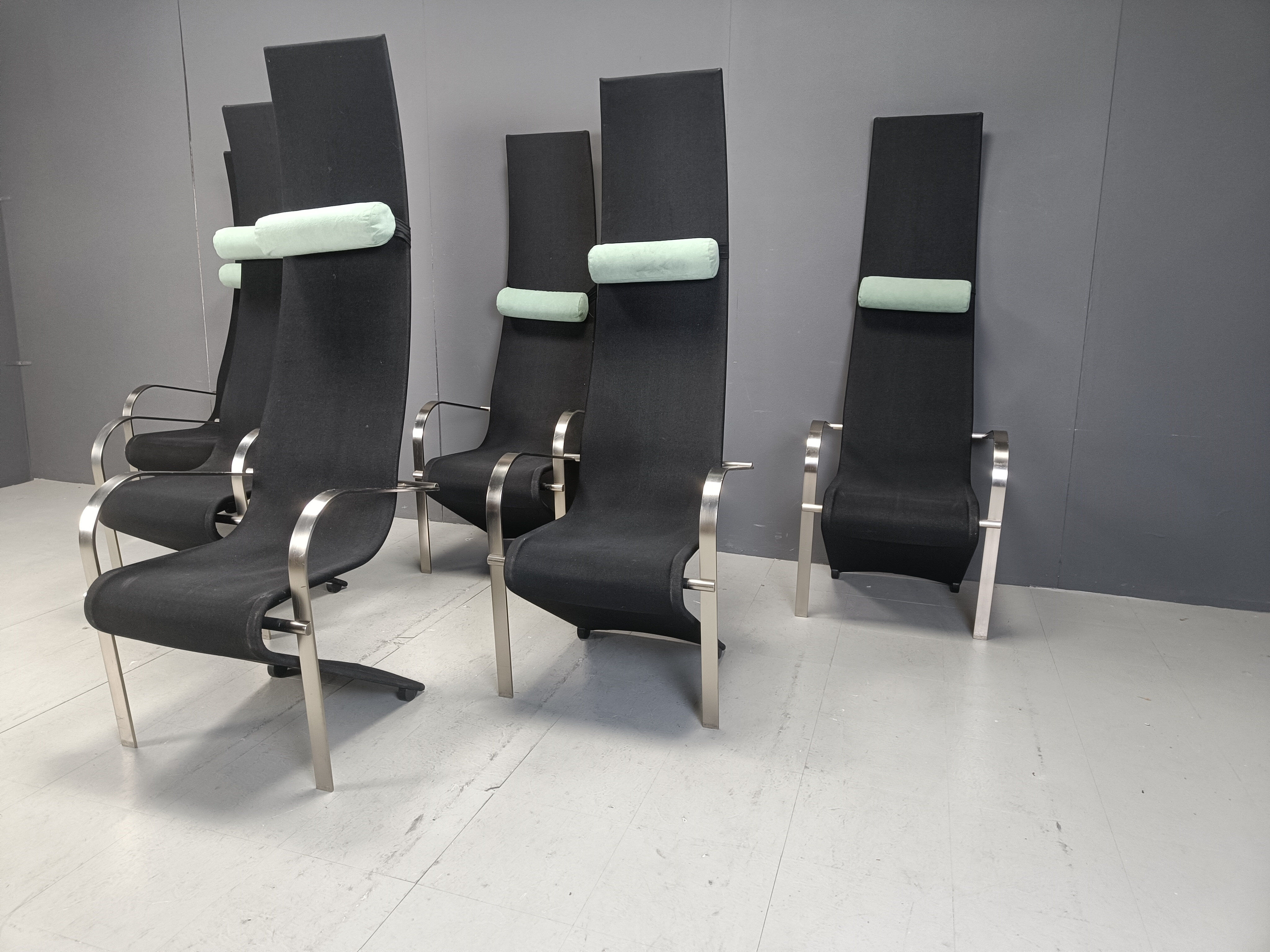 Postmodern King dining chairs by Belgochrom - set of 6