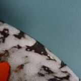 West Germany flat pocket emptier with orange flower decor