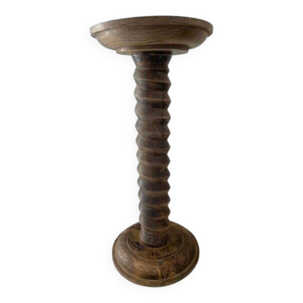 Sellette ancienne  pied de colonne vis de pressoir , pièce artisanale