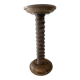 Antique pedestal table, column base, press screw, handcrafted piece.