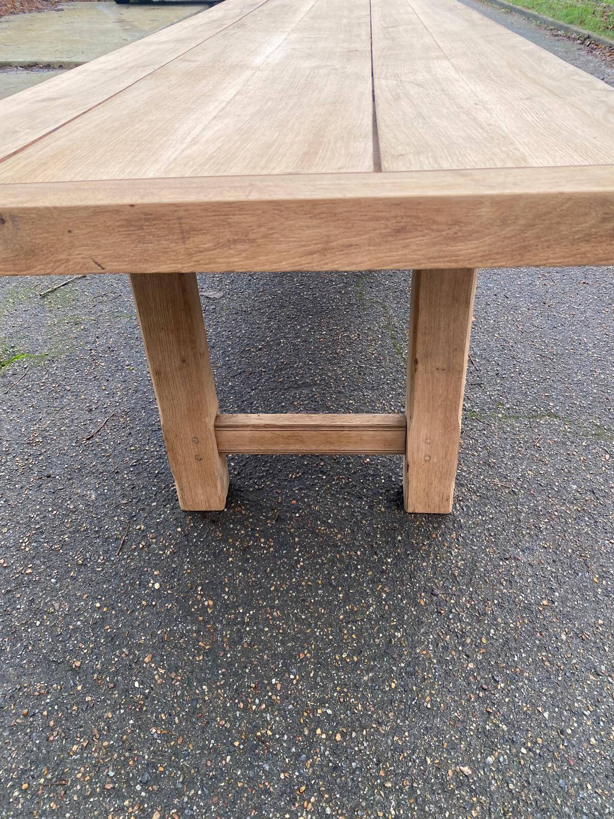 Renovated farmhouse table in solid oak from the 18th century, 240cm.