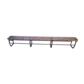 Paire de bancs de vestiaire, école, années 70, 2,70m