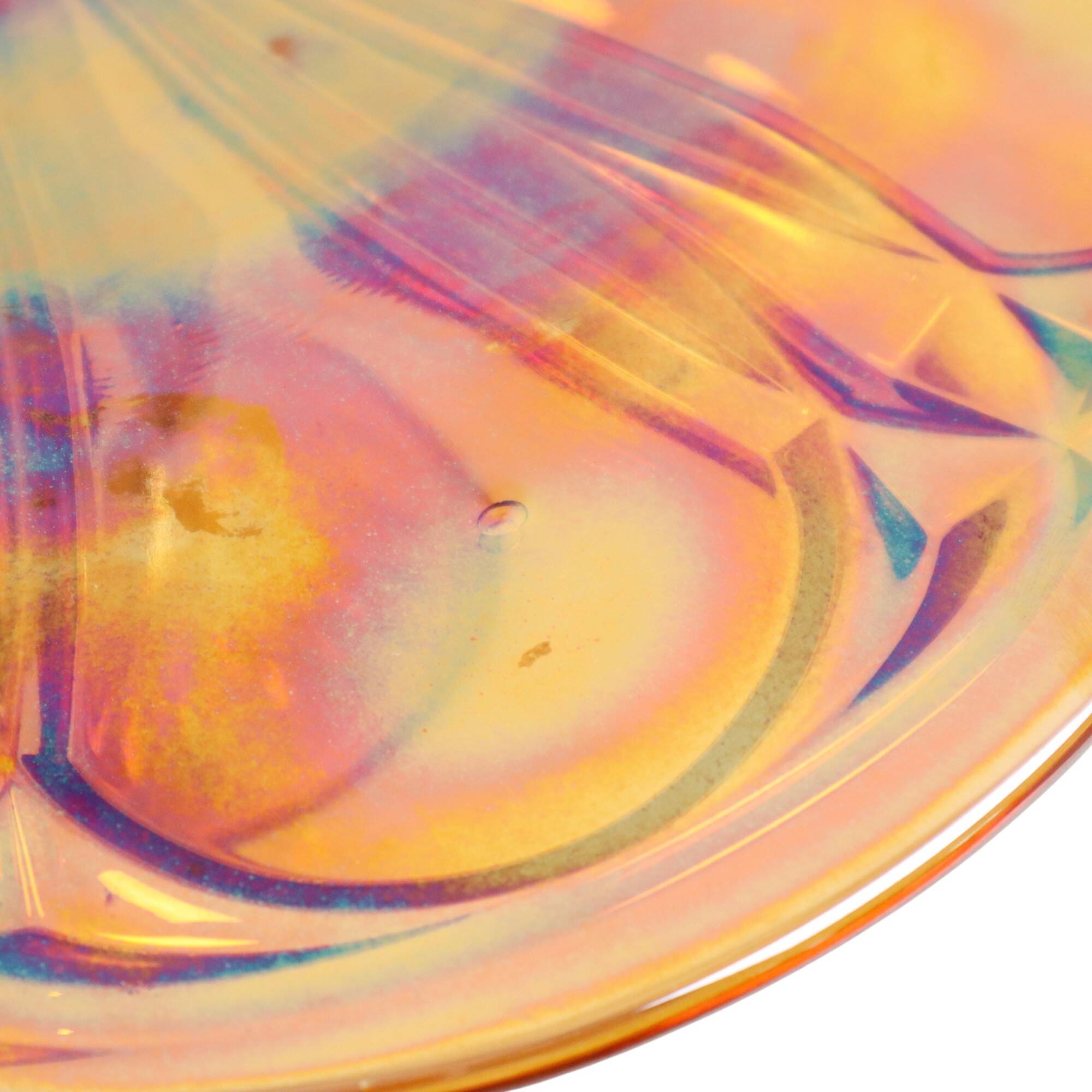 Art Deco Orange Cake Dish Mother of Pearl Pastry Dish Depression Glass