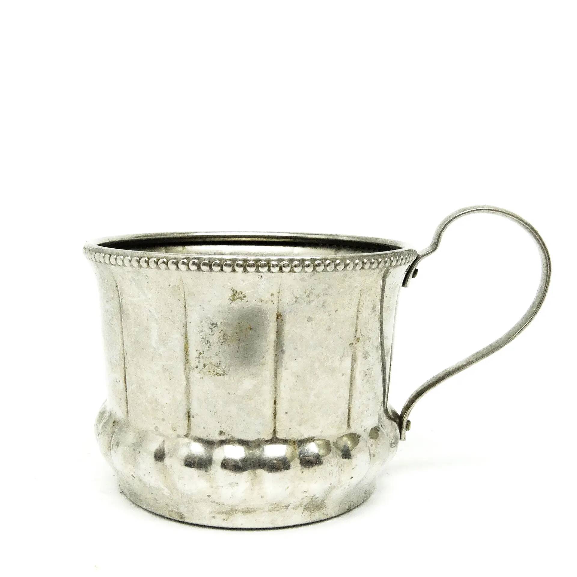 Glass holder, Art Deco, silver-plated brass, Germany, 1930s