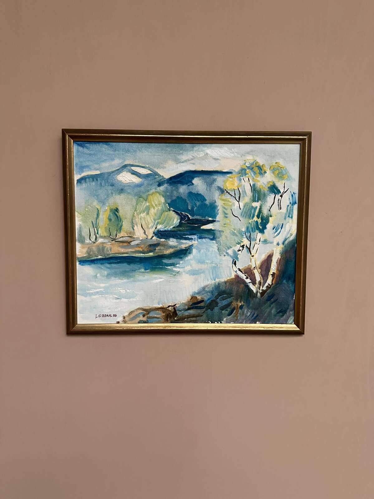 Original Swedish Oil on Canvas – “River” by Liljedahl – Signed – Dated 1986
