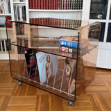 70s smoked Plexiglas hi-fi cabinet