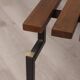 Vintage 1960s teak wood bench with italian design