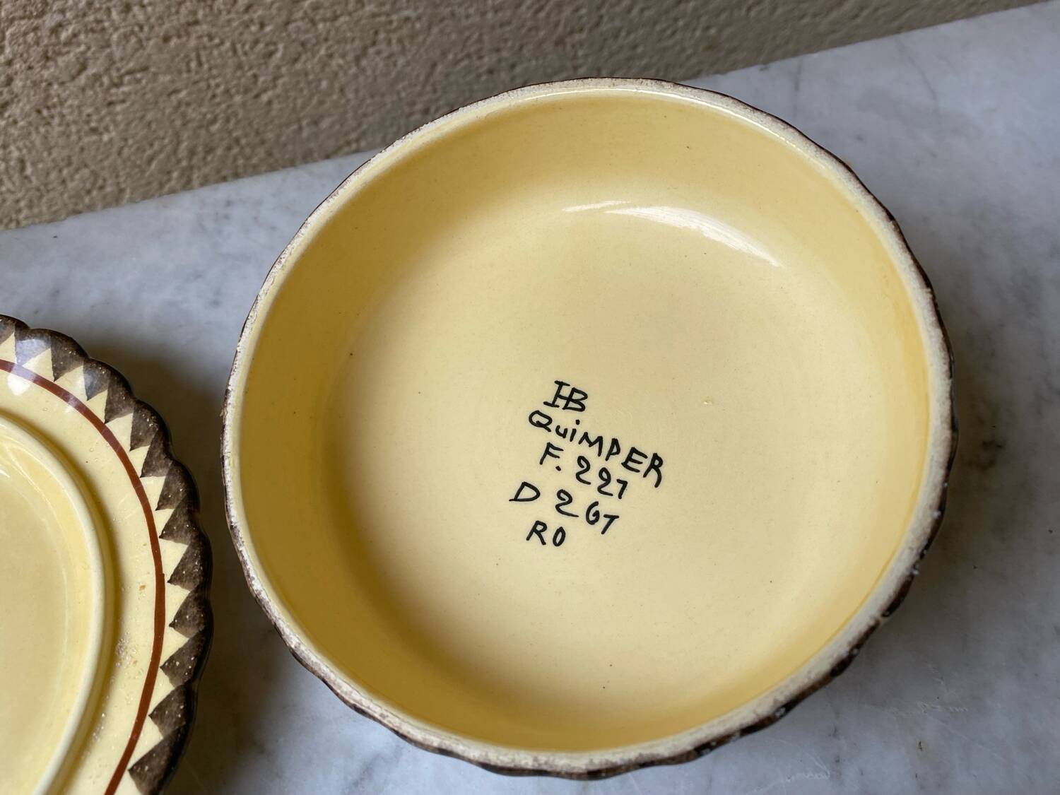 Vintage 1960s HB Quimper ceramic butter cheese box